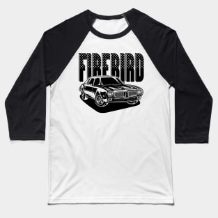 Firebird Car (Black Print) Baseball T-Shirt